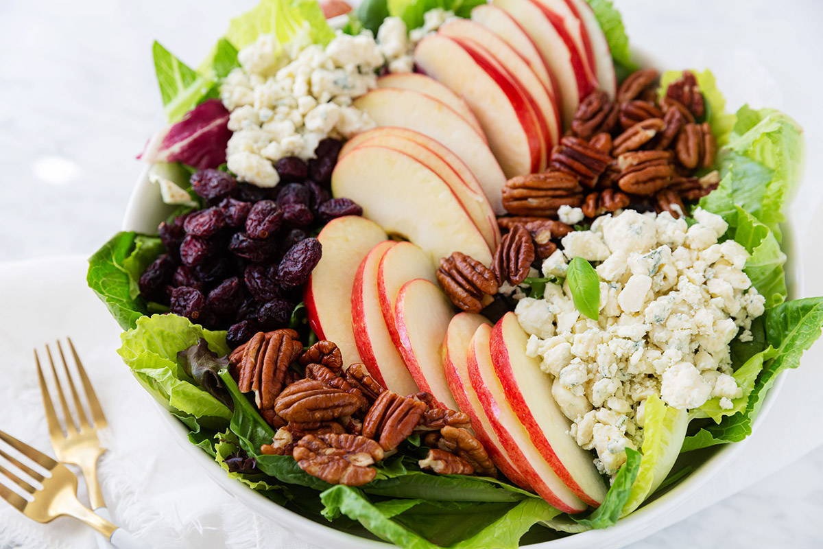 Apple Pecan Salad with Blue Cheese and Cranberries
